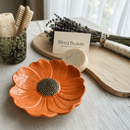 Rivea El Yapımı Porselen Sabunluk - Gelincik